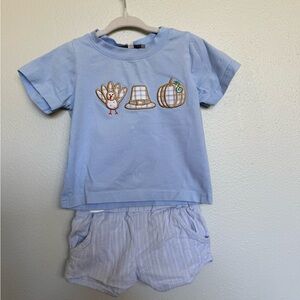 Kids Matching Set - Light Blue Short Sleeve Tee & Shorts